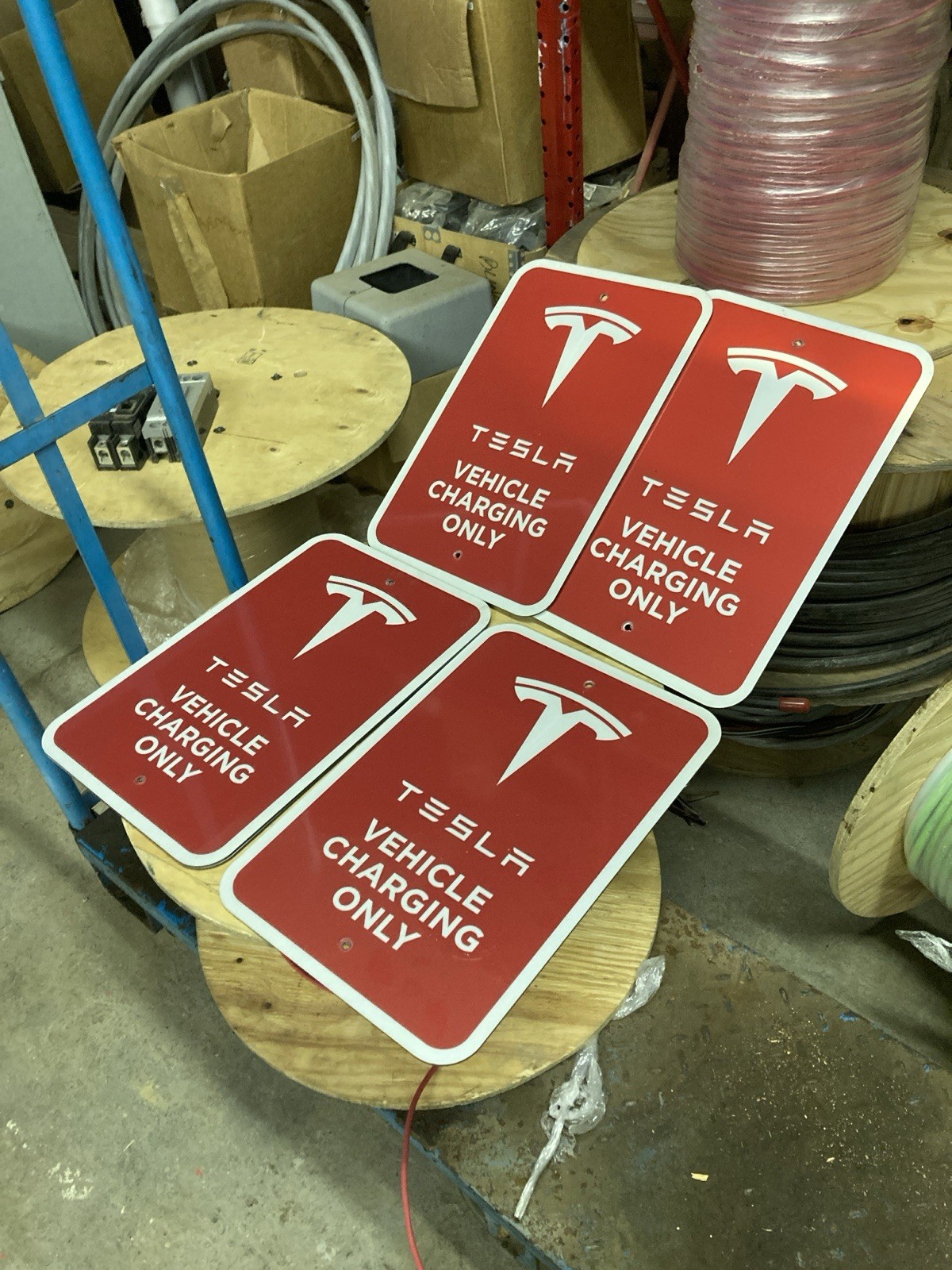 Qty 2 Used Tesla “Vehicle Charging Only” Sign