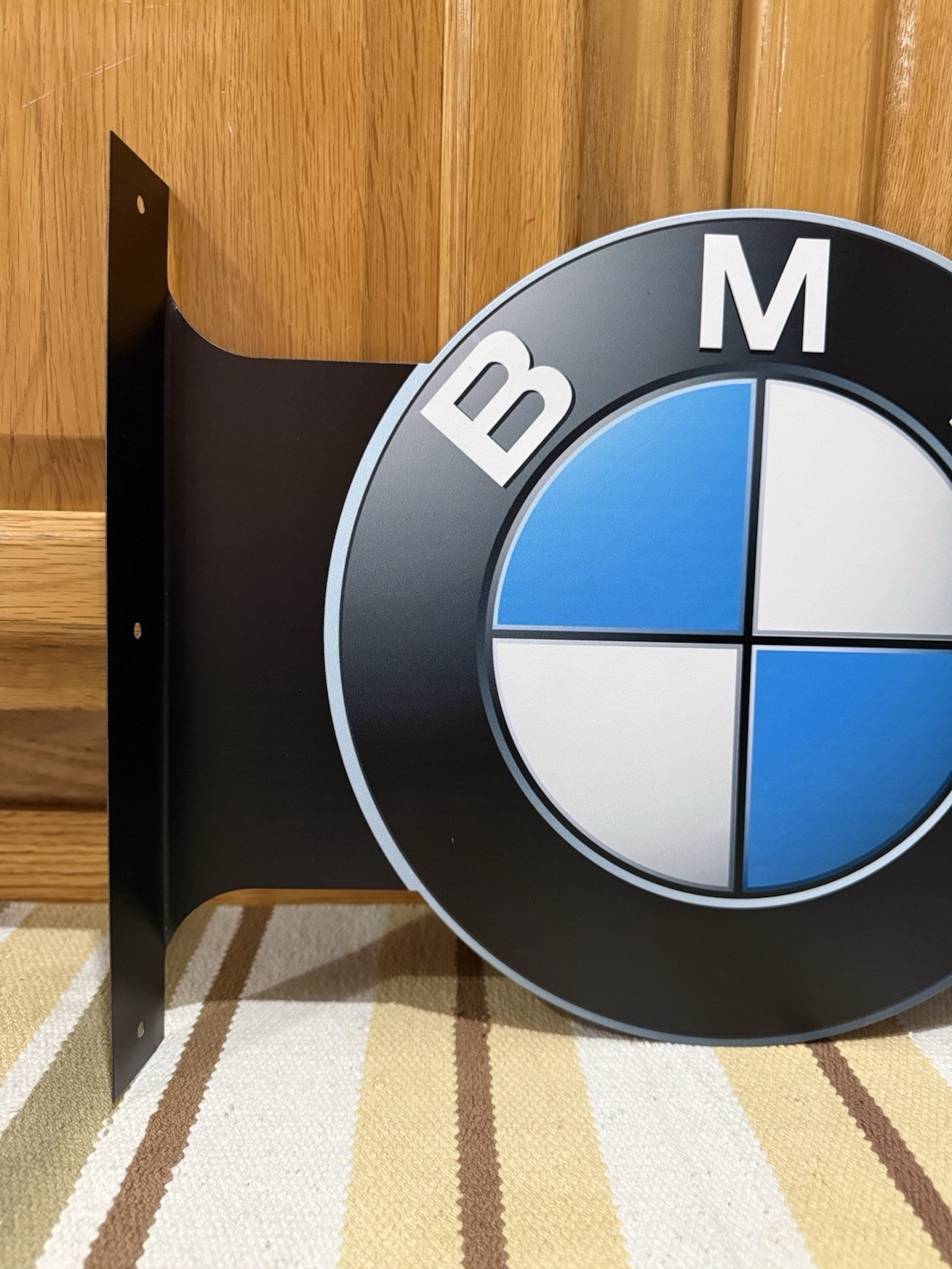 BMW Flange Sign 2 Sided Gas Oil Garage Parts M Series 7 Vintage Style Wall Decor