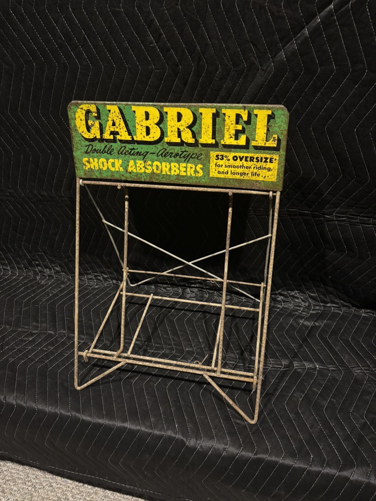 Original Early Gabriel Shock Absorbers Display Rack Tin Sign FREE SHIPPING