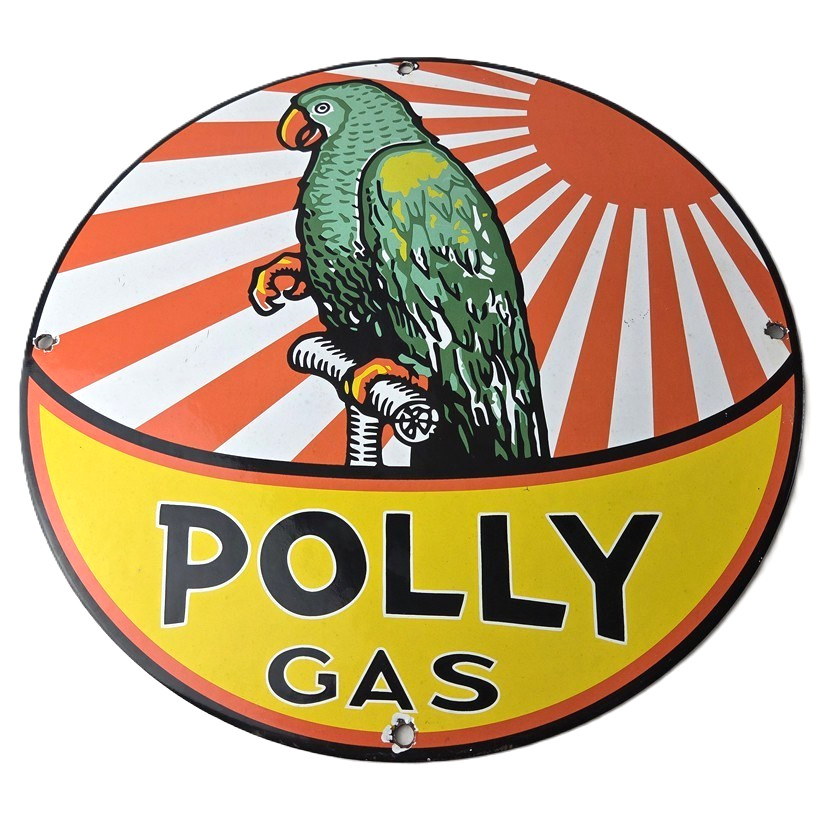 Vintage Polly Motor Oil Sign – Porcelain Premium Gasoline Pump Sign