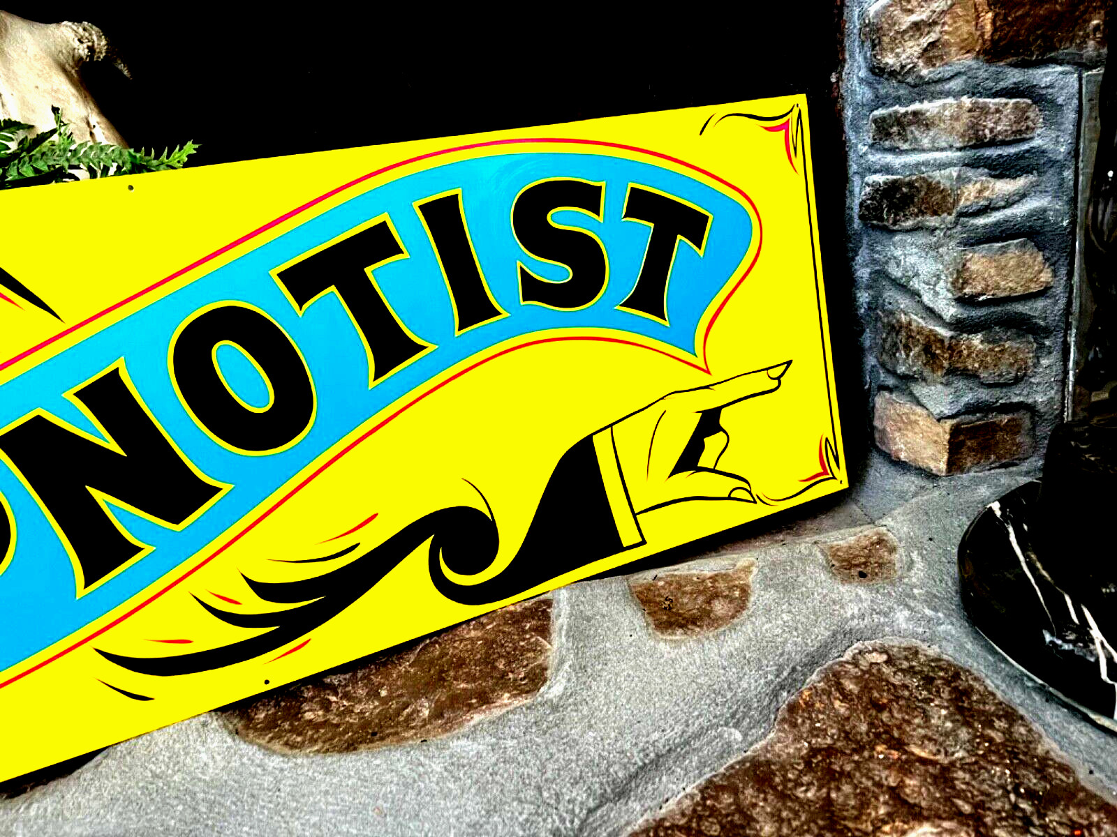 36″ Vintage Carnival HYPNOTIST HYPNOSIS MAGIC Mystic FAIR Hand Painted Sign Art