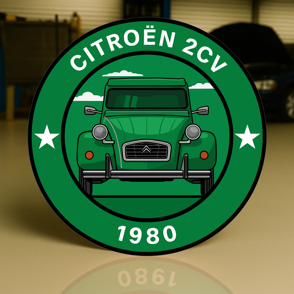 1980 Citroën 2CV The Iconic French Utility Car Heavy Metal Sign XL 19.7″ (50cm)
