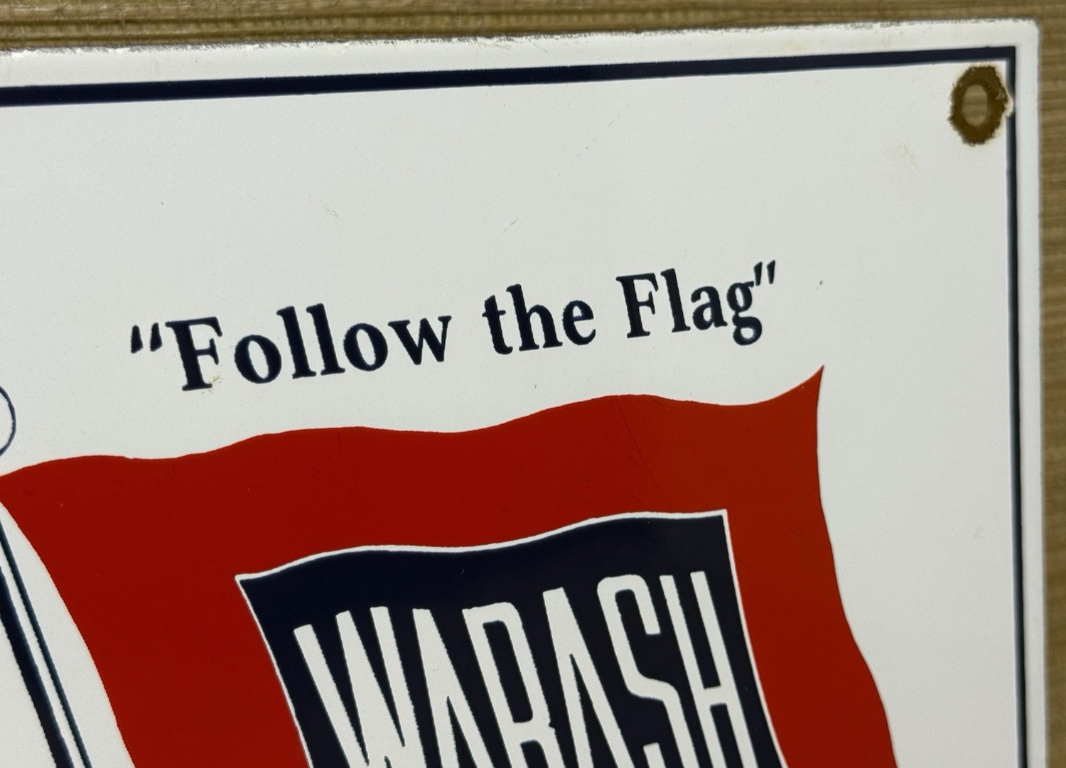 VINTAGE WABASH RAILROAD PORCELAIN SIGN TRAIN STATION GAS OIL NORTHERN OIHO