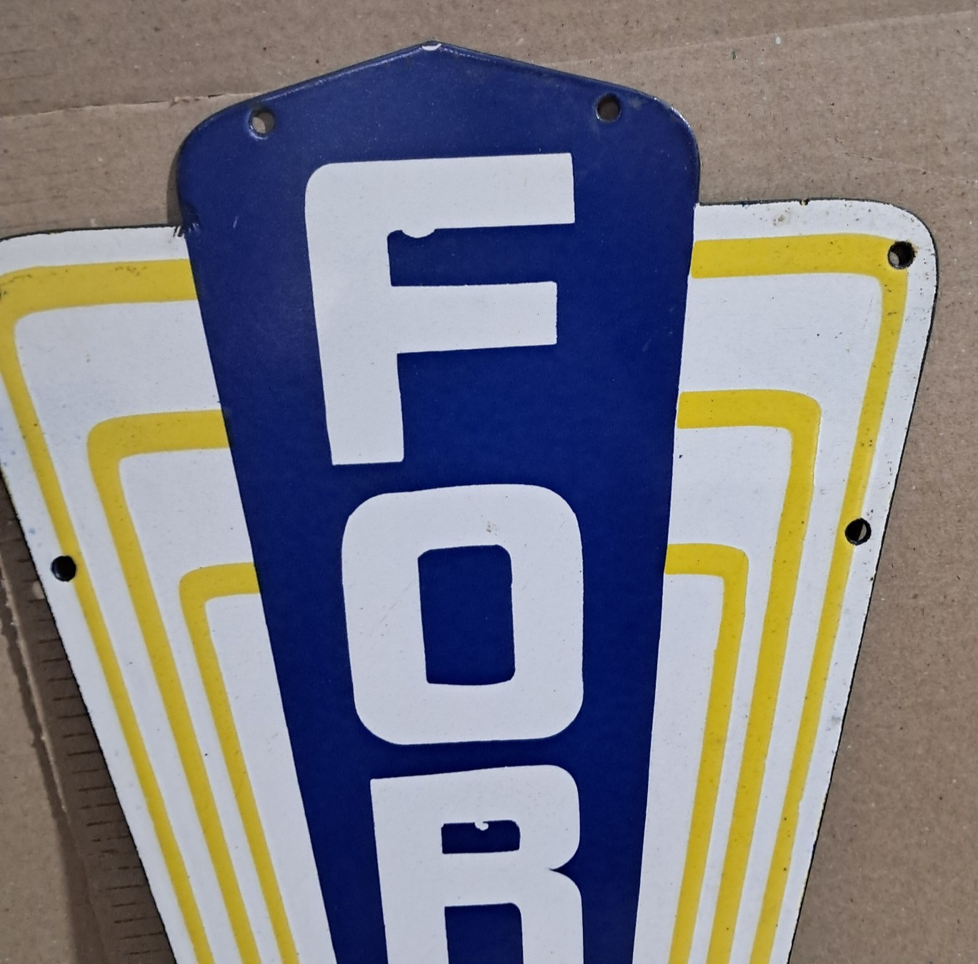 Ford porcelain Enamel Sign 21 x 10.5 Inches 1 Sided