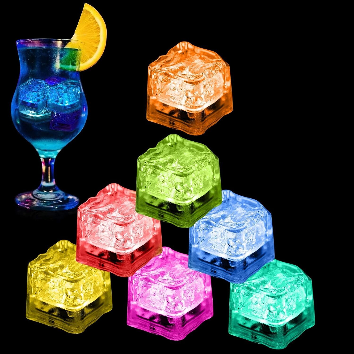 Rechargeable LED Ice Cubes – Food-Grade Party Lights for Festive Fun