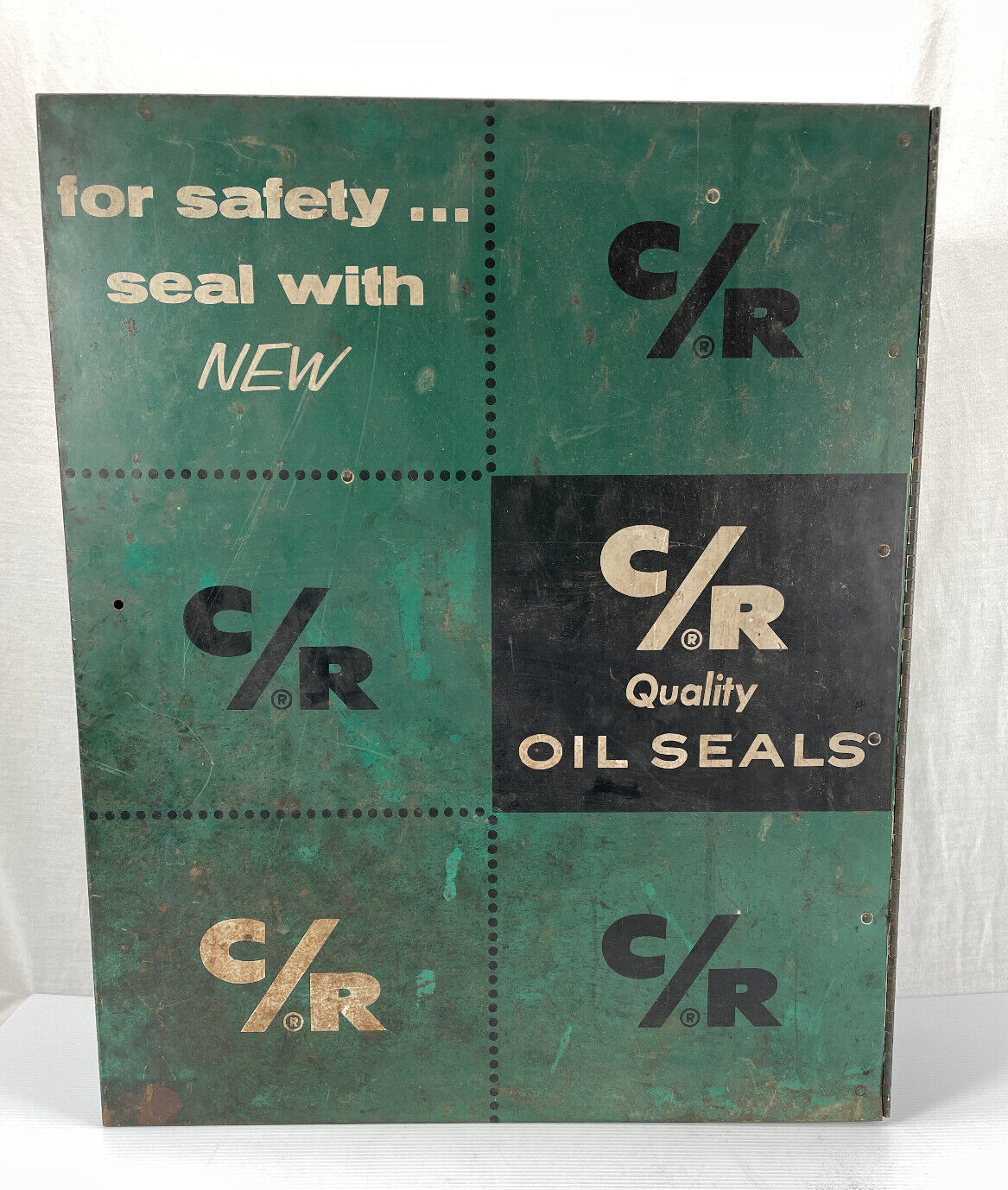 C/R OIL SEALS MECHANICS SHOP STORAGE CABINET W SEALS – METAL SIGN MAN CAVE