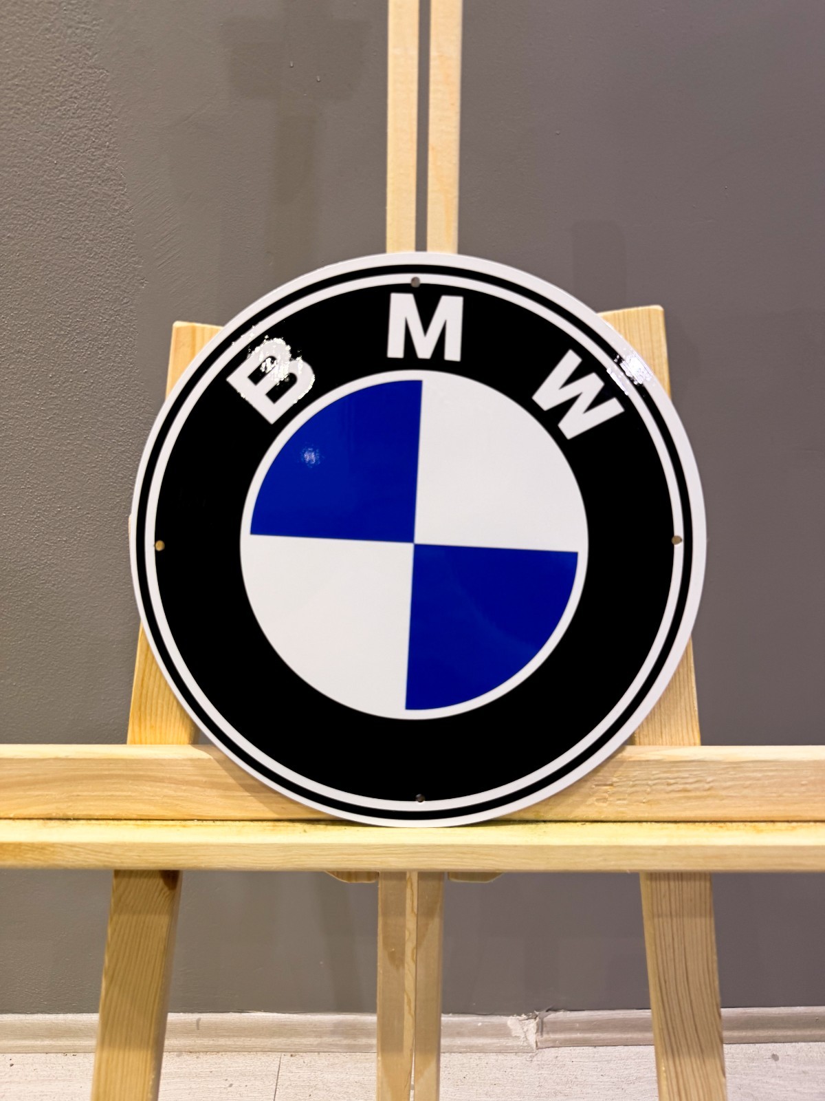 BMW White Ring Round Logo Heavy Metal Sign – Classic Garage Sign – 30 cm (11.8”)
