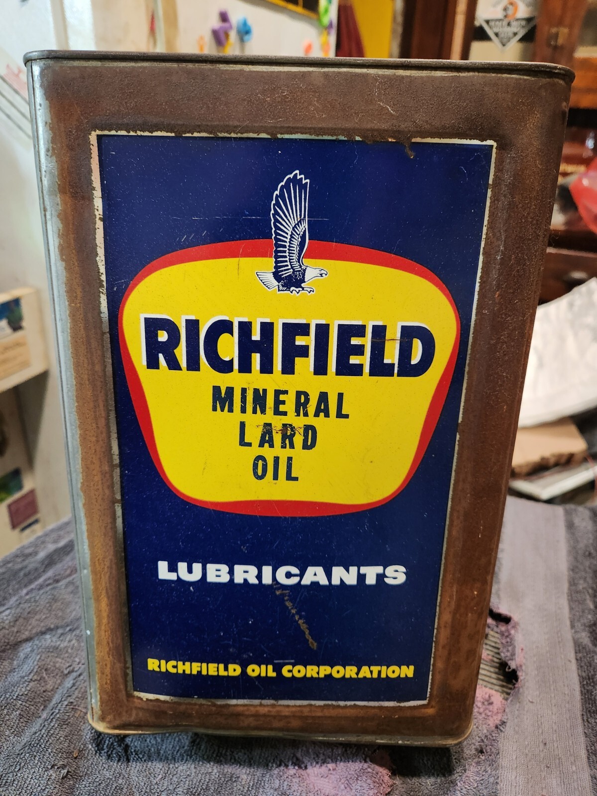 VINTAGE ANTIQUE 1920S OIL GENERAL STORE SIGN RICHFIELD OIL COMPANY