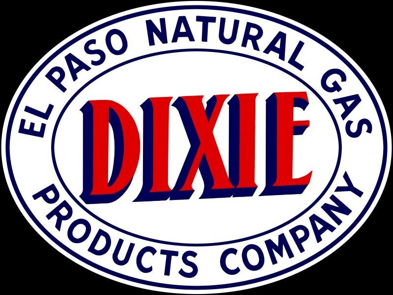 DIXIE – El Paso Natural Gas Products NEW Sign: 28″ Wide Diecut USA Steel XL Size