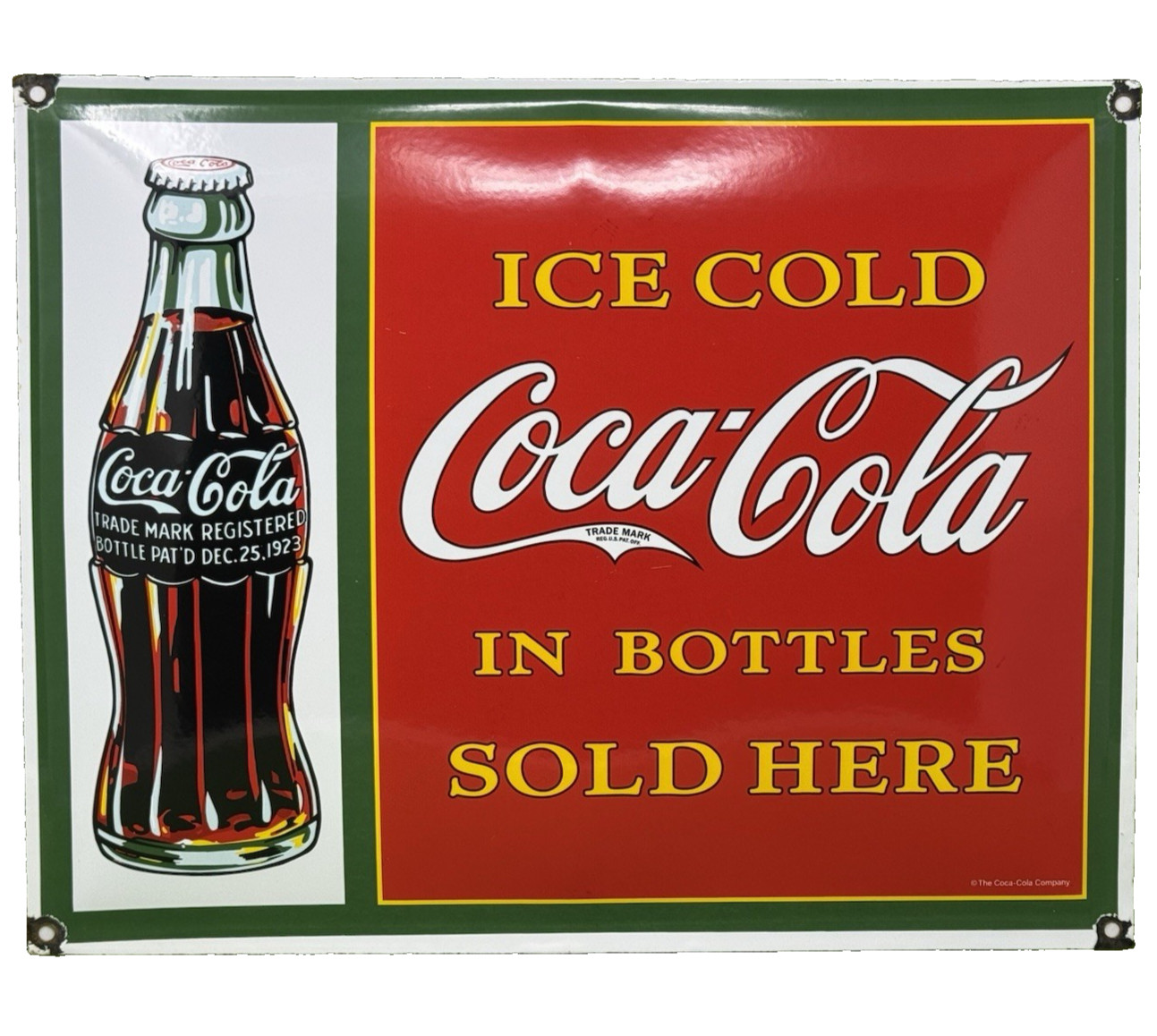 VINTAGE COCA COLA PORCELAIN SIGN GAS STATION PUMP PLATE DEW PEPSI OIL DR PEPPER