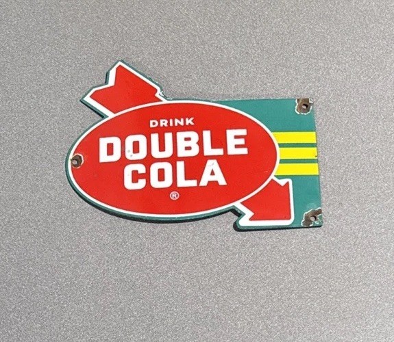 VINTAGE DUBBLE BUBBLE COLA SODA PORCELAIN SIGN CAR GAS MOTORCYCLE TRUCK OIL