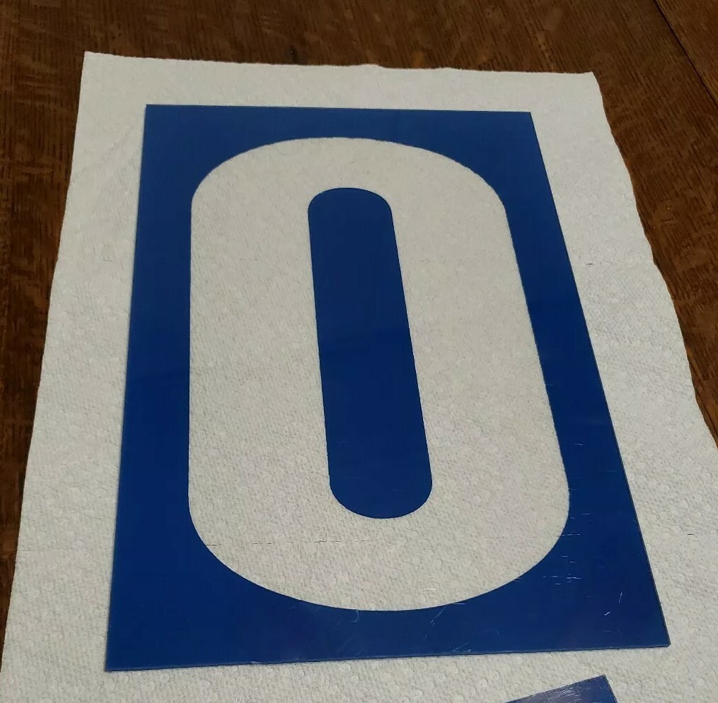 GULF Gas Station 12 x 8 Blue on Clear Plexiglass Price Sign Nos. “0” 1980s