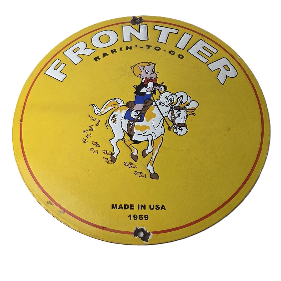 Vintage Gasoline Sign – Richie Rich Gas Pump Porcelain Sign