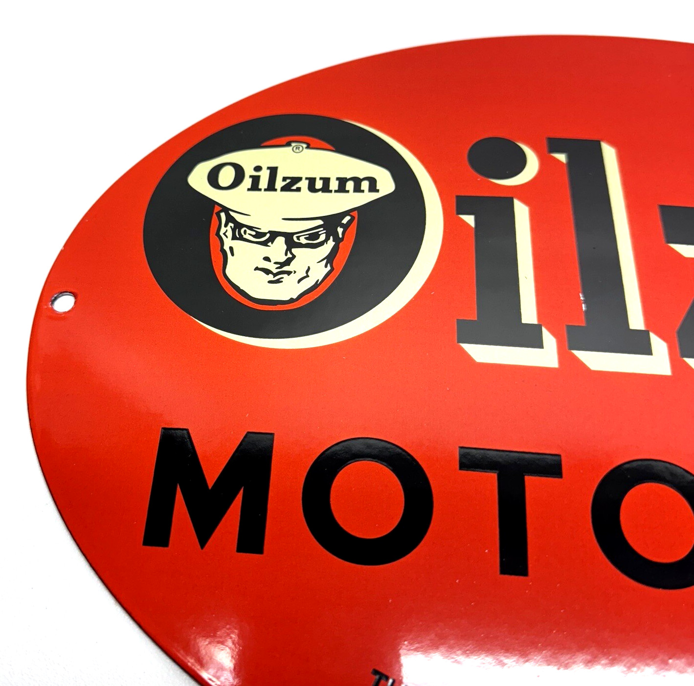 Oilzum Motor Oil – Vintage Porcelain Sign – Service Station Pump Plate Americana