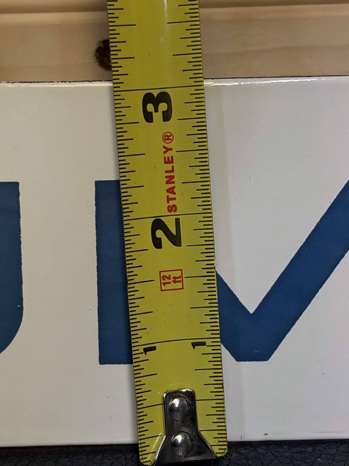 Vintage Single Sided Porcelain Premium Gas Pump Plate 18.5×3” #2 1970’s