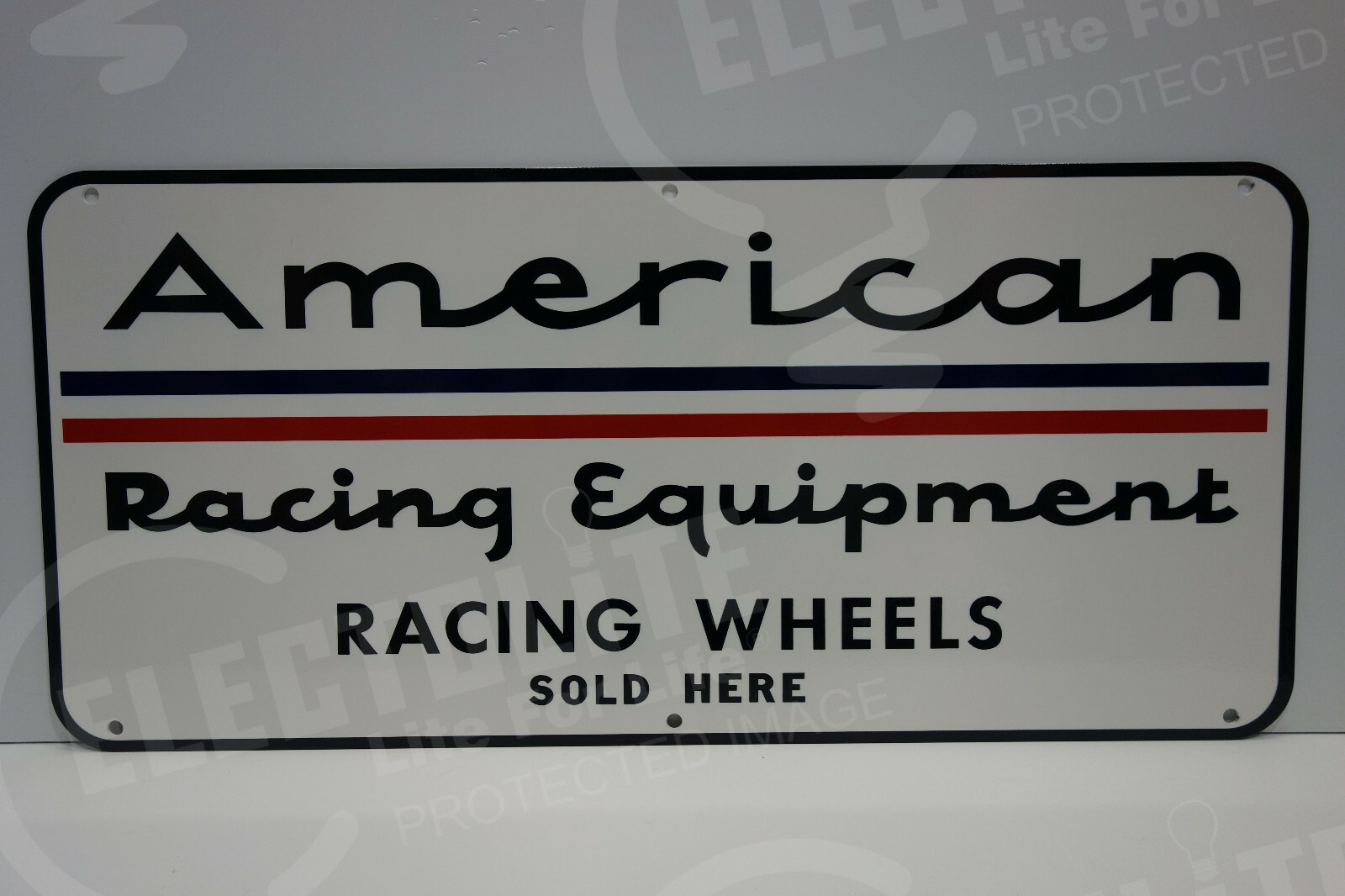 AMERICAN RACING EQUIPMENT DEALER SIGN. ENAMEL COAT HEAVY DUTY. GREAT COLORS!
