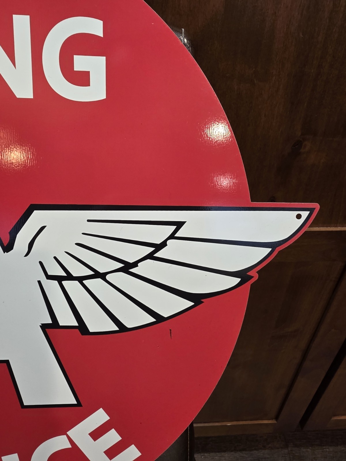 LARGE MINT Flying A Service Round Metal Sign – Heavy-Gauge Steel