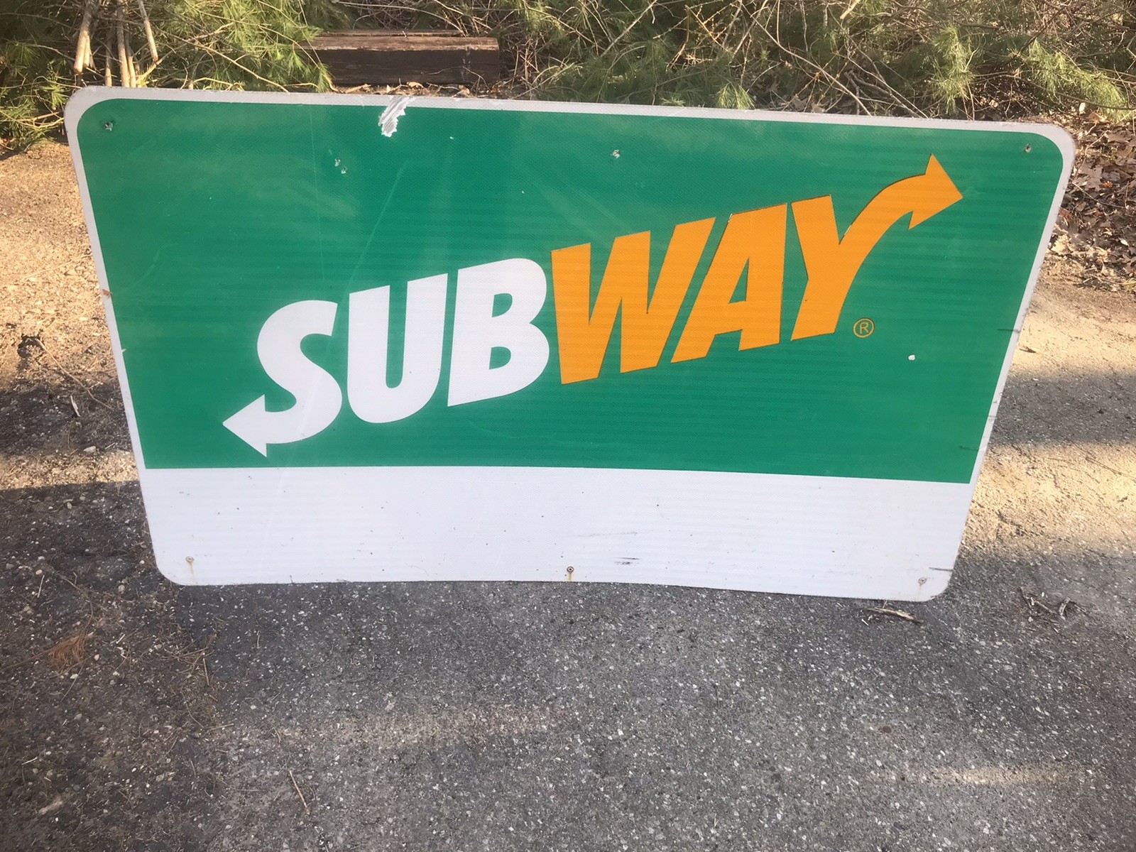 5’ Metal Vintage Subway Street Road Interstate Exit Food Sign Decor Art Gas Oil