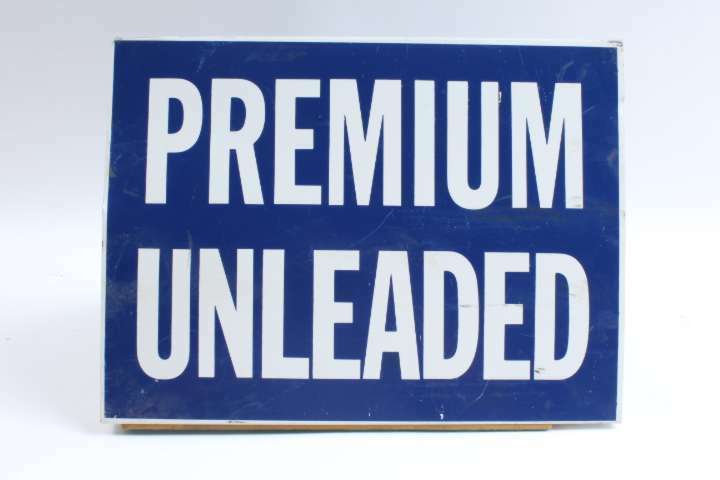 Vintage Gas Station Pump Topper Sign Premium Unleaded
