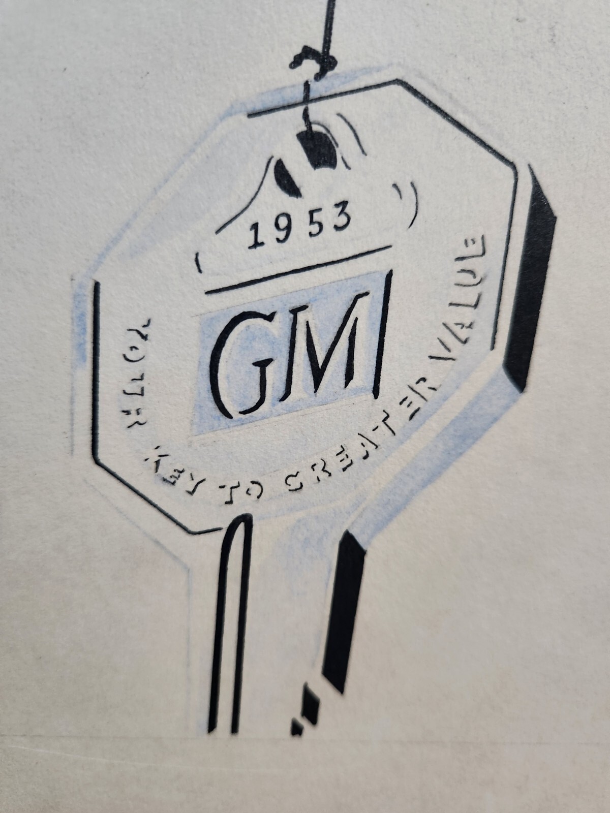 1953 1 OF A KIND ORIGINAL GENERAL MOTORS ARTIST HAND DRAWN ADVERTISEMENT EXCELLE