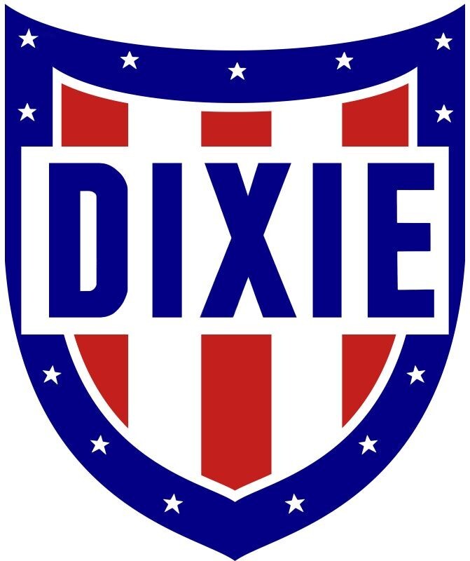 Dixie Gasoline Shield Shaped DIECUT NEW 18″ Tall Sign USA STEEL