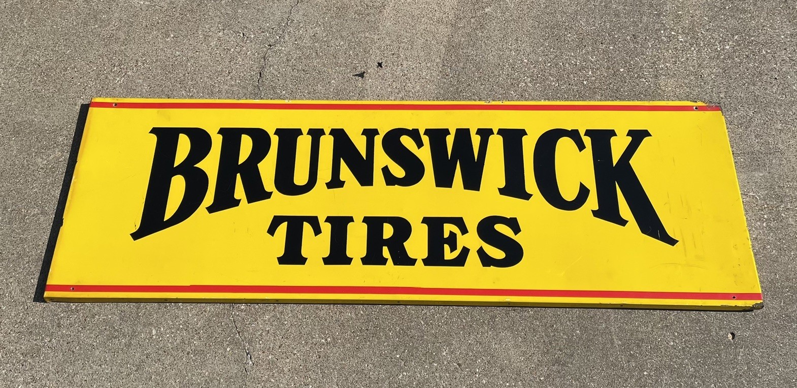 Brunswick Metal Service Station Advertising Sign 58” x 20” Vintage