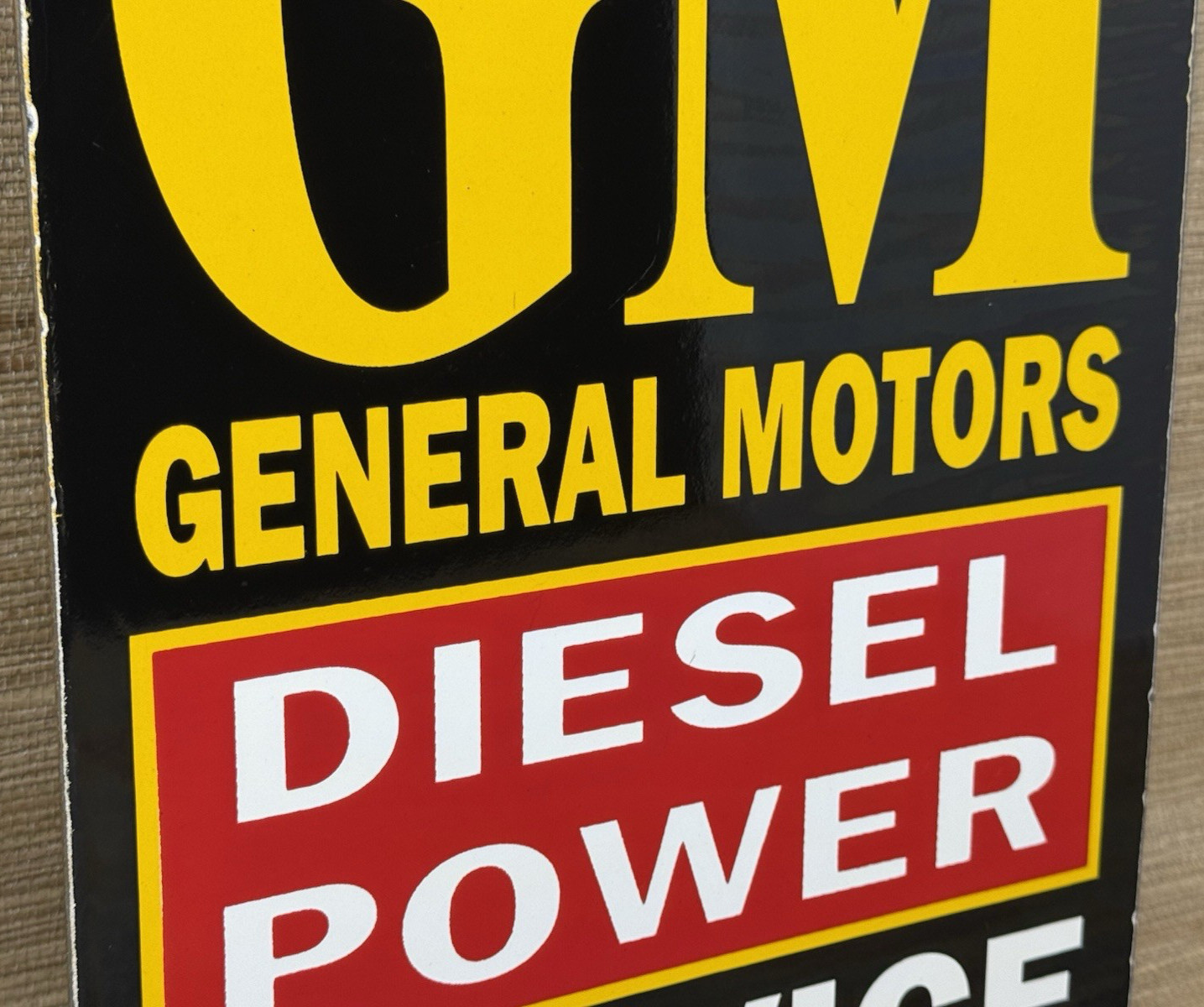 VINTAGE GENERAL MOTORS PORCELAIN DEALERSHIP SIGN GAS SALES SERVICE OIL DIESEL