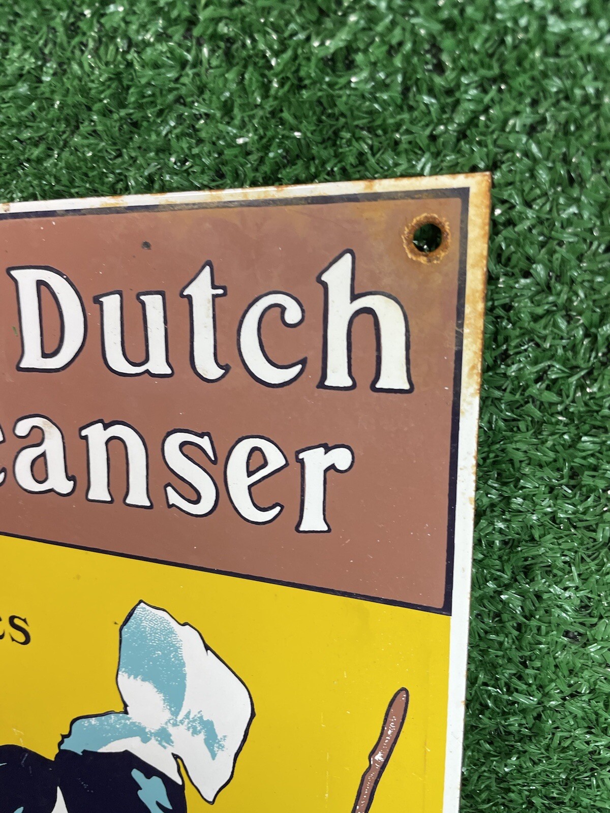 VINTAGE OLD DUTCH CLEANSER PORCELAIN SIGN CANADA USA KITCHEN HOUSEHOLD AMISH