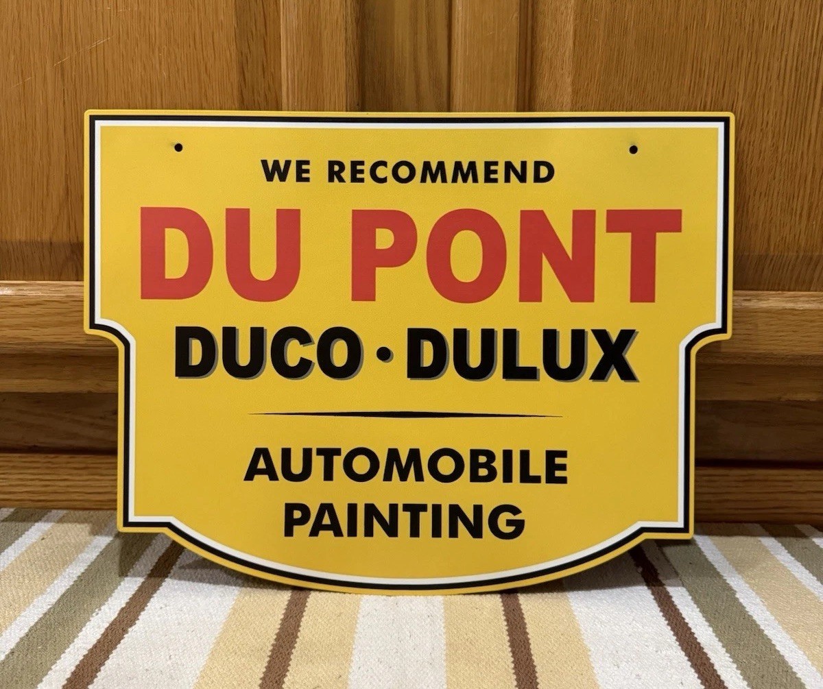 DuPont Automobile Paint Ducu-Dulux Sign 2 Sided Gas Oil Vintage Style Wall Decor