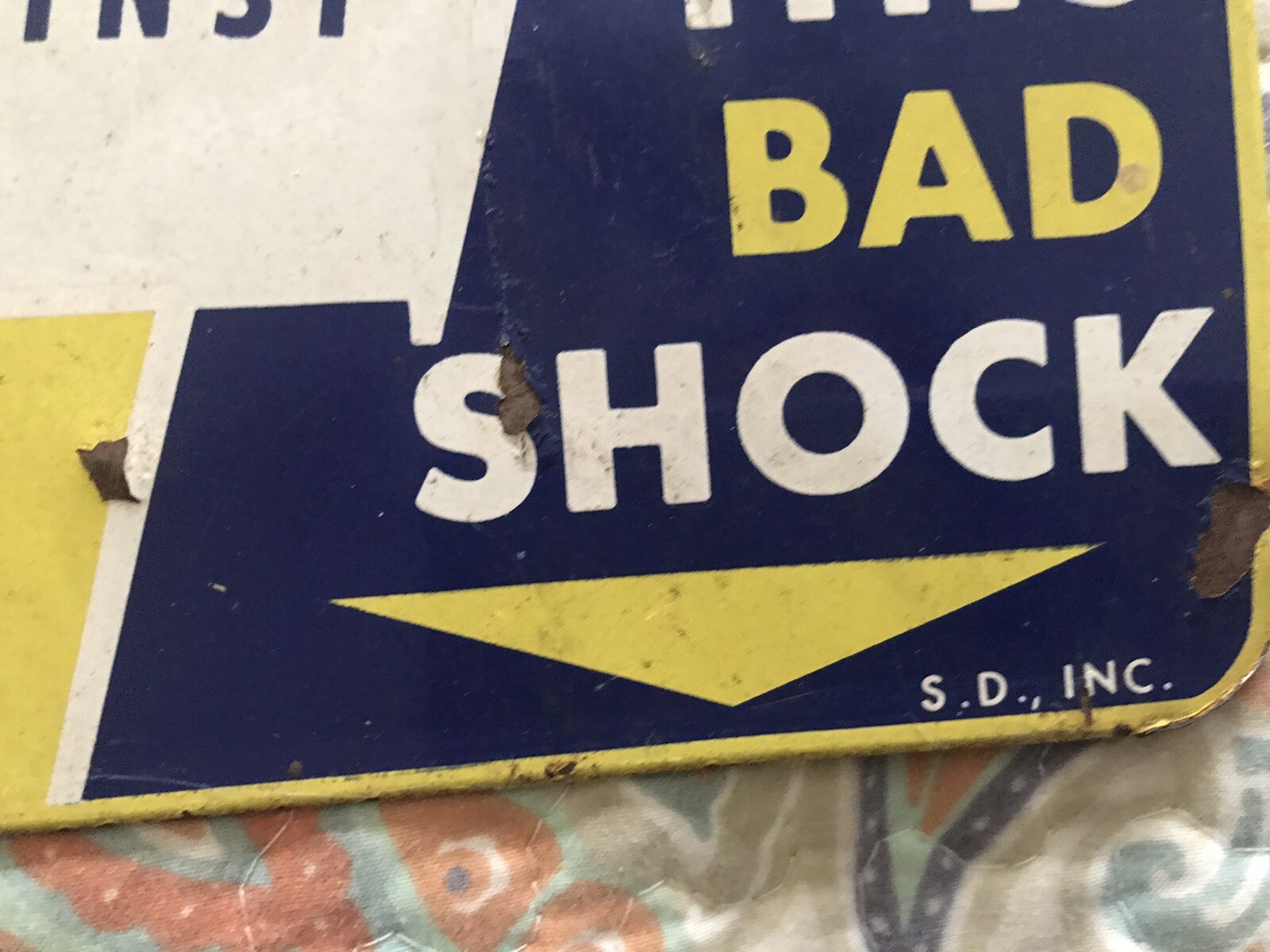 AUTHENTIC, RARE, ORIGINAL MONROE SHOCKS METAL ADVERTISING SIGN SCARCE L👀K 👈🏻