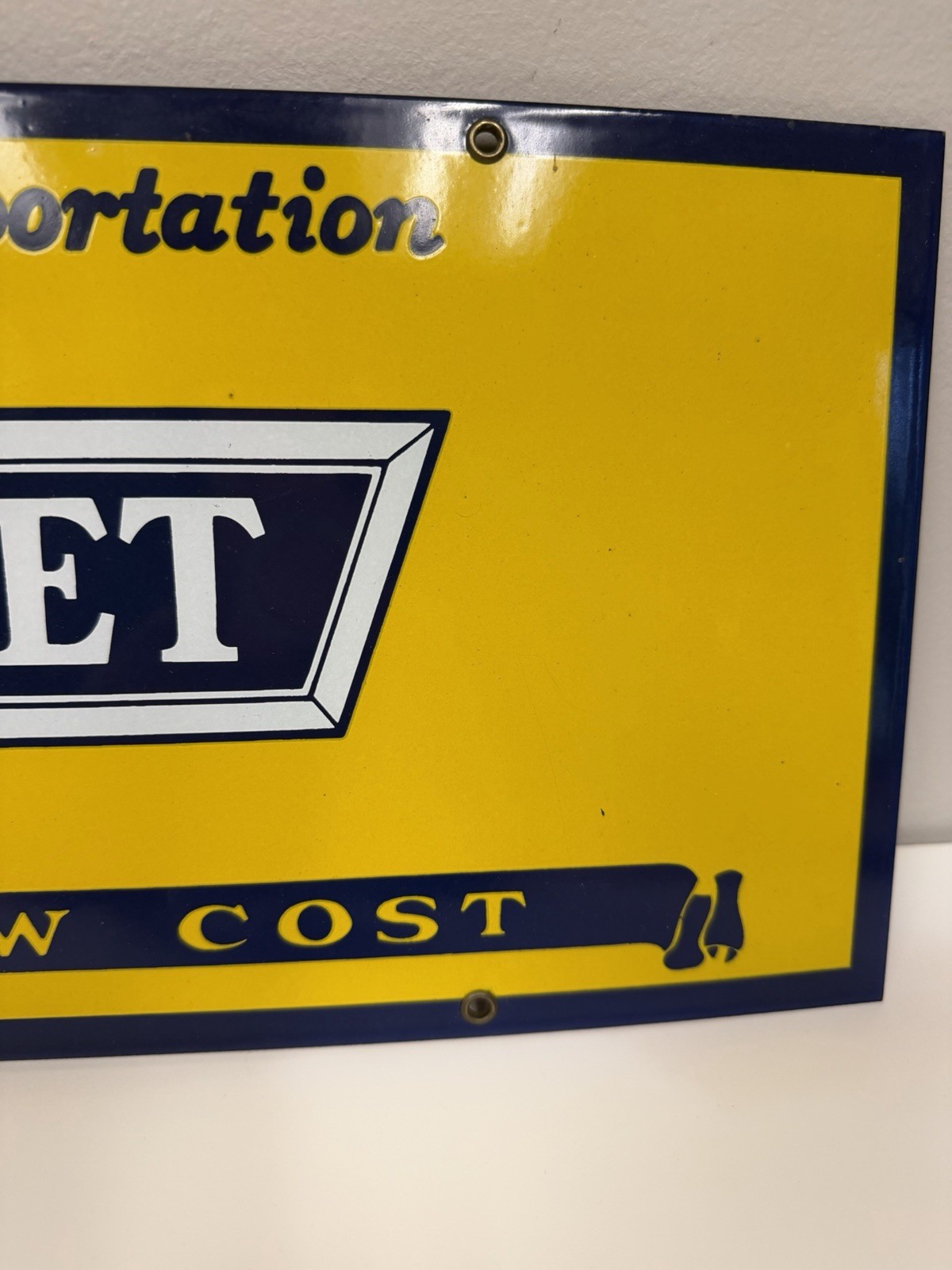 Chevrolet Advertising Sign – Porcelain Bow Tie Garage Auto Sign