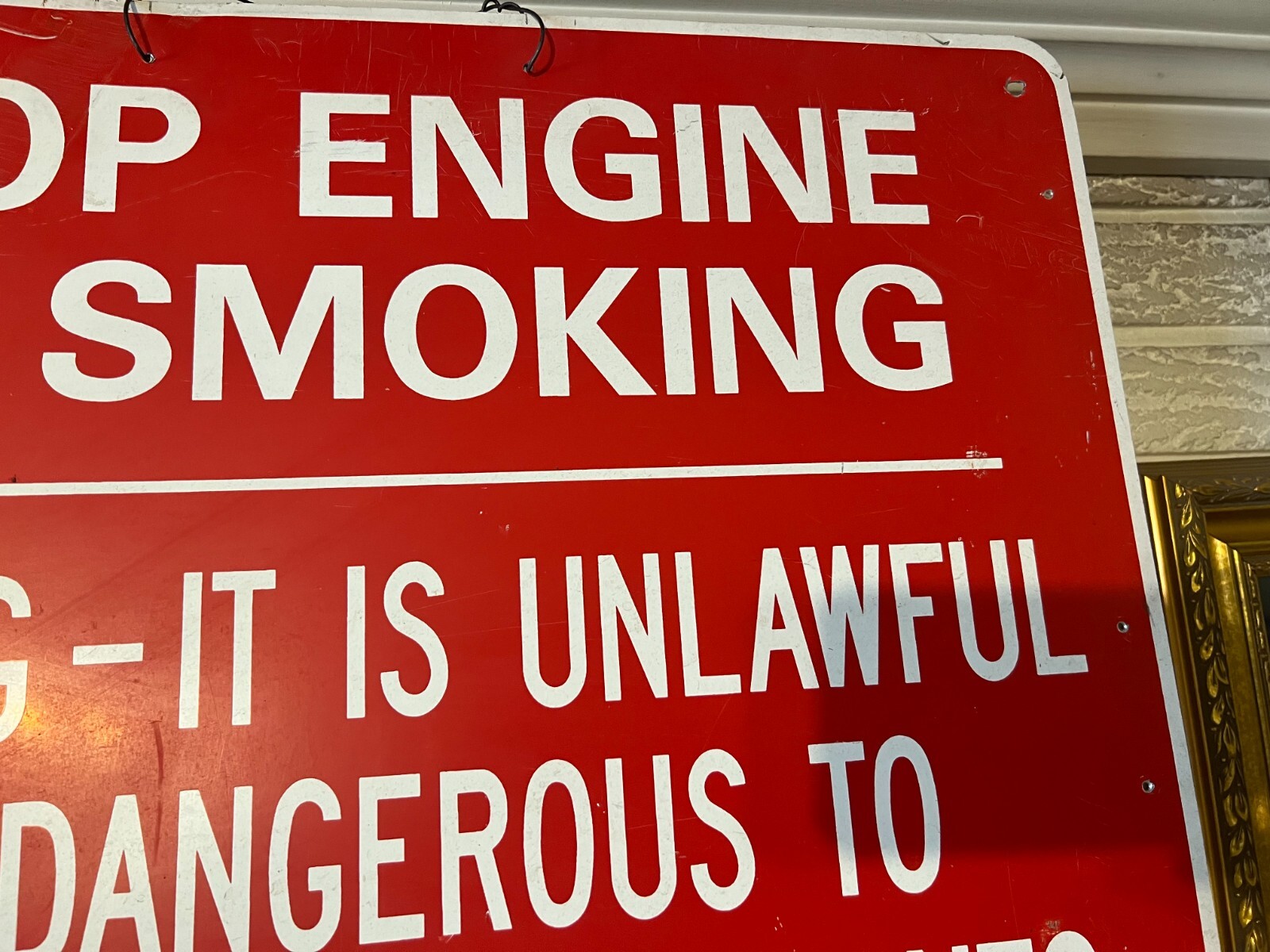 Antique Original Mobil oil Co. refueling Point Aluminum Sign 36 x 24″