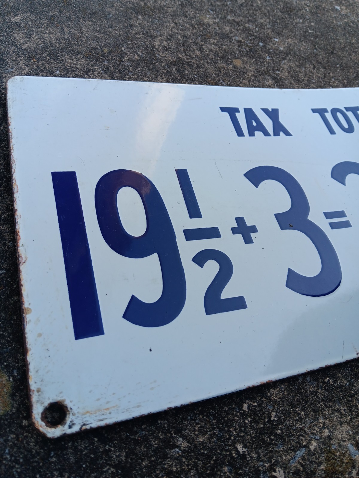 Vintage Porcelain Gas Pump Price Sign, Porcelain Gas Station Sign