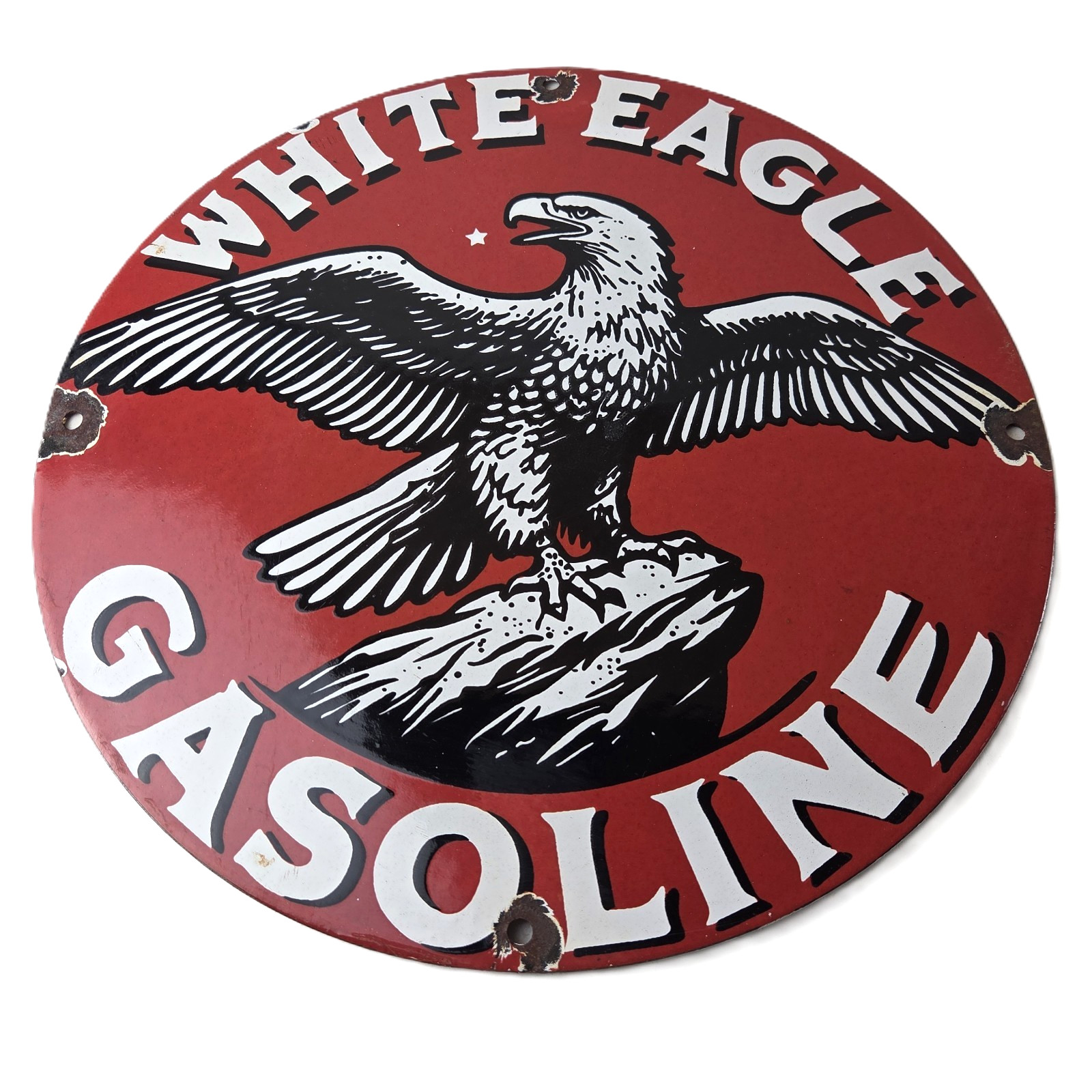 Vintage White Eagle Gasoline Sign – Gas Pump Station Porcelain Sign