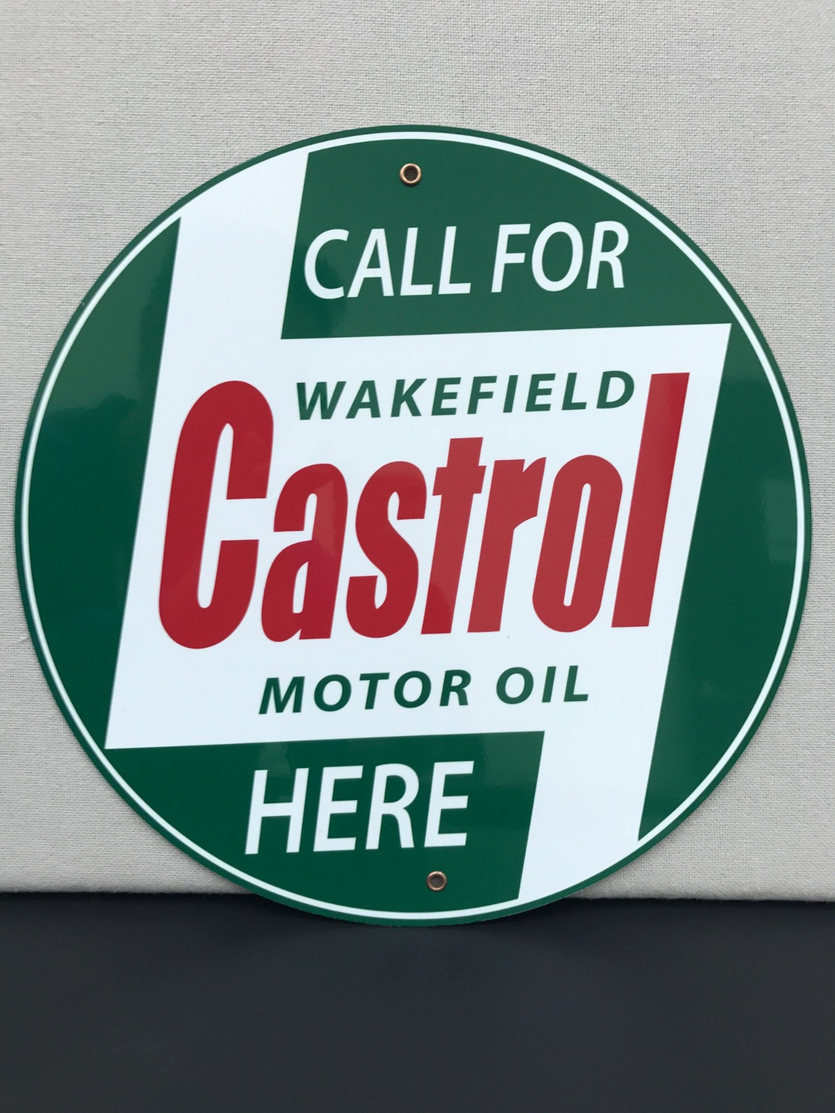 Castrol Oil gasoline garage man cave racing vintage round sign