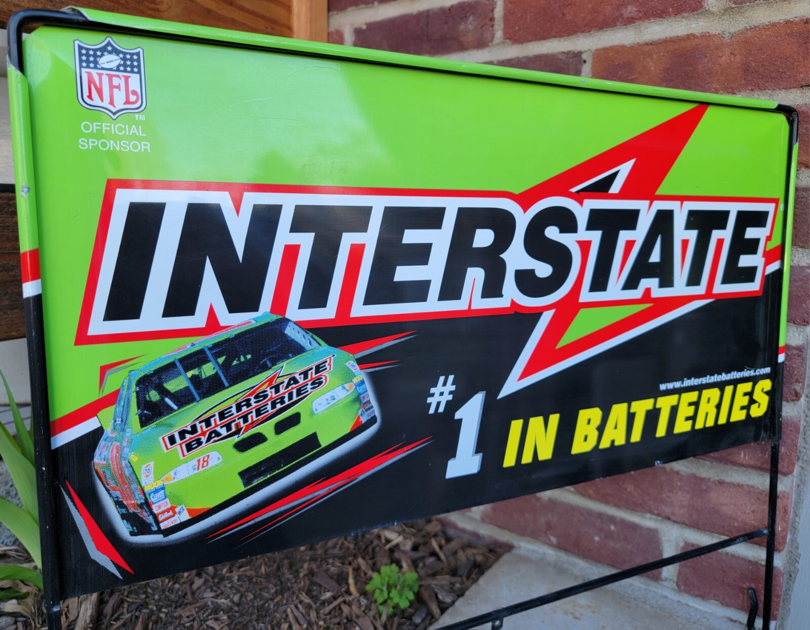 Interstate Batteries Metal Rack Topper Sign Gas Oil Advertising Garage Mancave