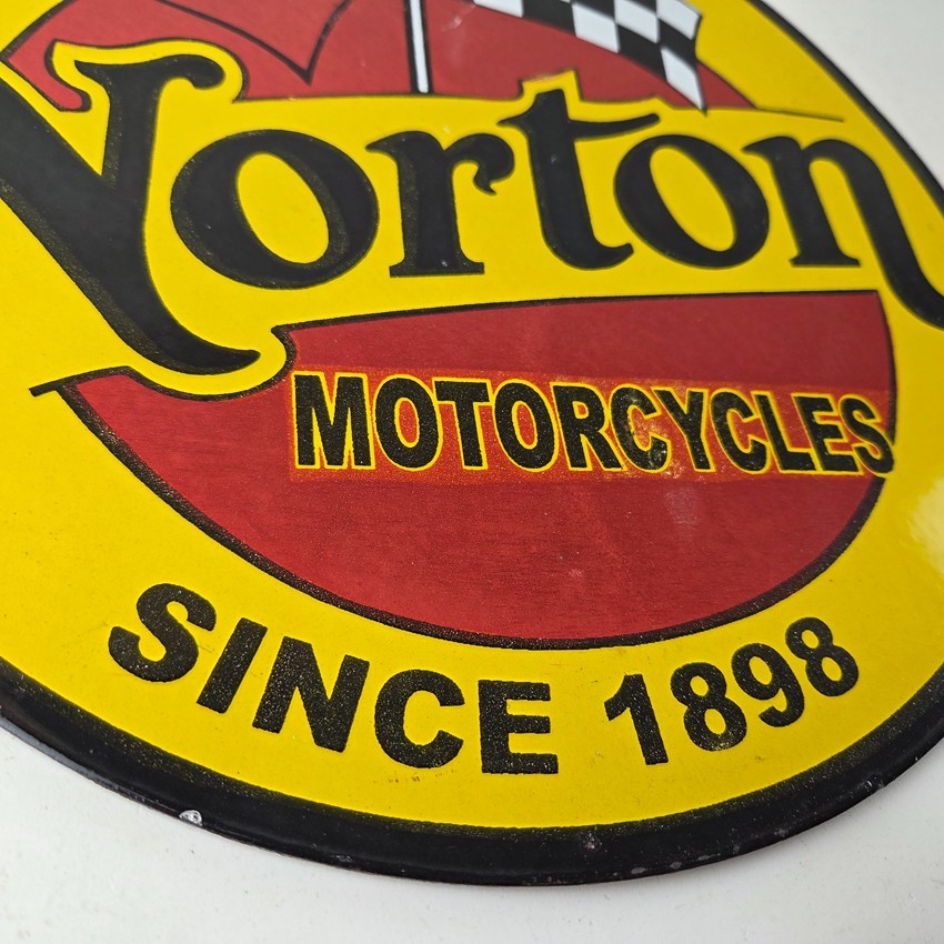 Vintage Norton Motorcycles Sign – Porcelain Automobiles Mechanic Gas Pump Sign