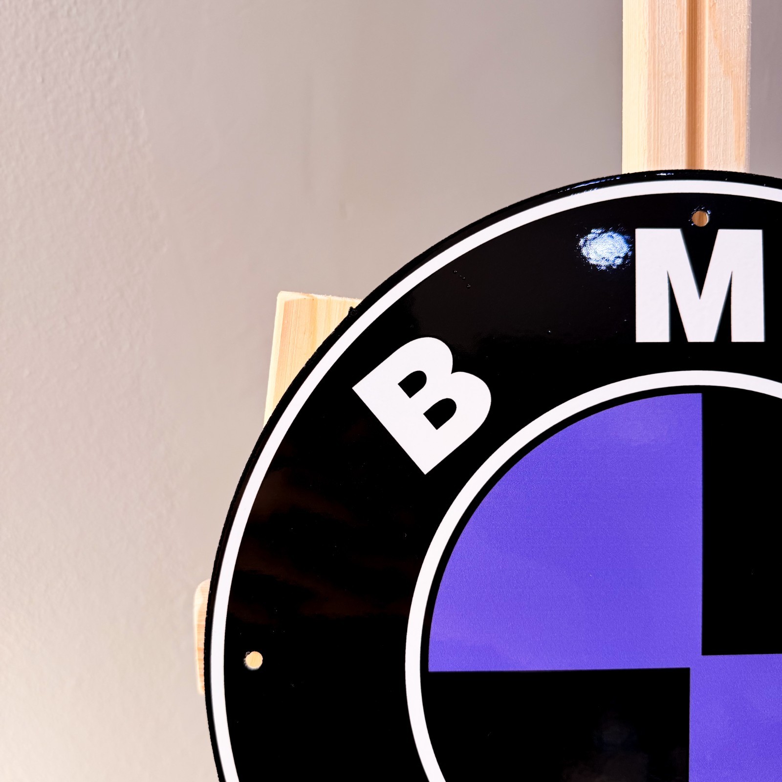 BMW Black Purple Roundel Heavy Metal Sign – Garage Decor – 30 cm (11.8”)