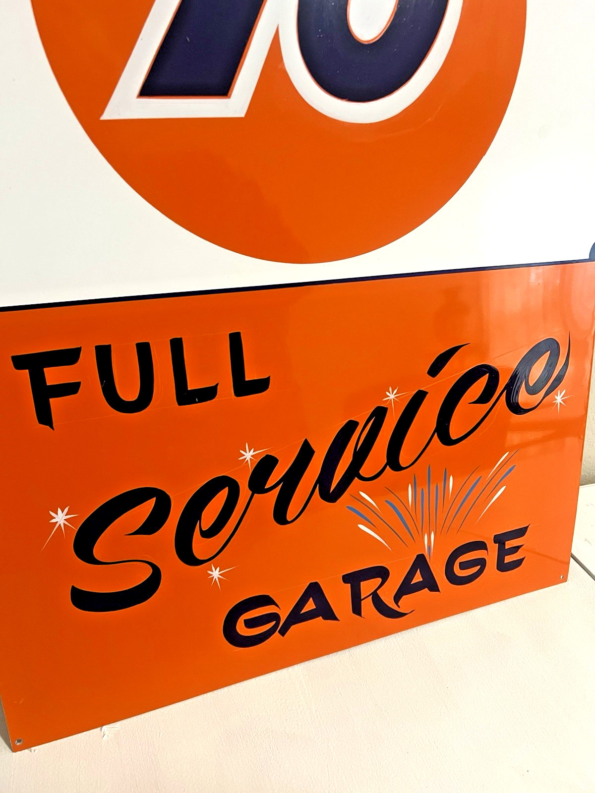 Lg. PAINTED SIGN Vintage Style Union 76 Gas Station HOTROD Shop Service Garage