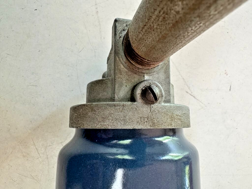1930s Abolite 8″ Blue Porcelain Industrial Sign Gas Station Vintage Pole Light