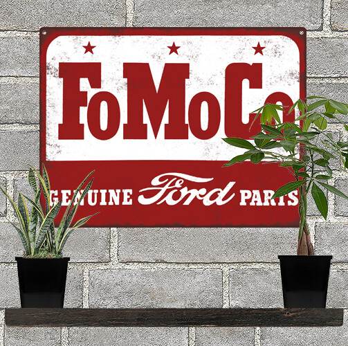 FoMoCo Ford Parts Red Garage Shop Mancave Metal Sign Repro 9×12″ 60783