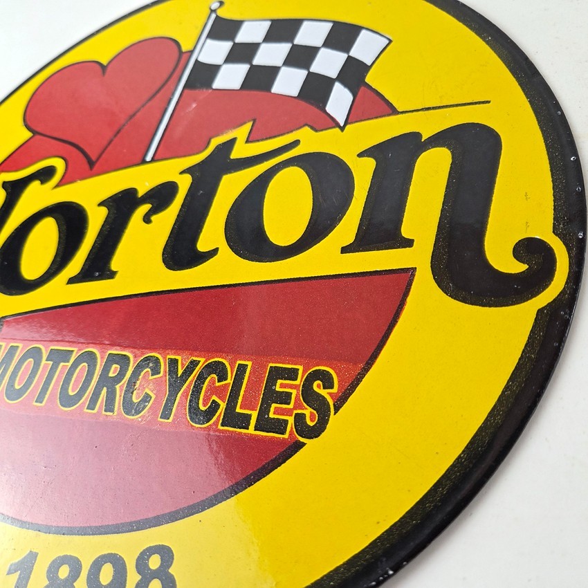 Vintage Norton Motorcycles Sign – Porcelain Automobiles Mechanic Gas Pump Sign