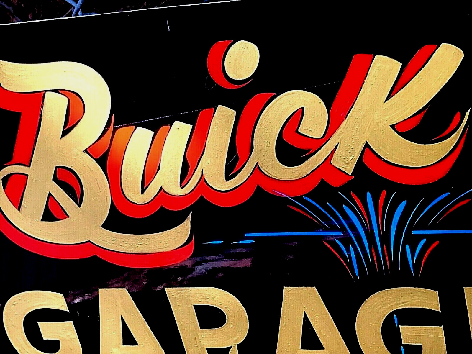 Vintage BUICK GM Chevy Garage Hand Painted HOT RAT ROD SHOP Car SIGN Pinstriped