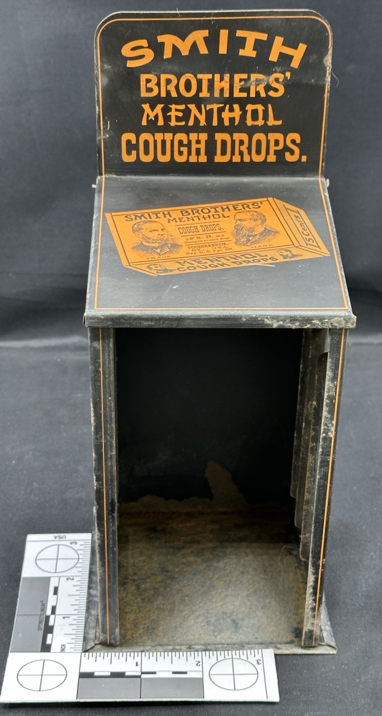 Metal Smith Bros Menthol Cough Drop Dispenser C.1920’s Counter Top General Store