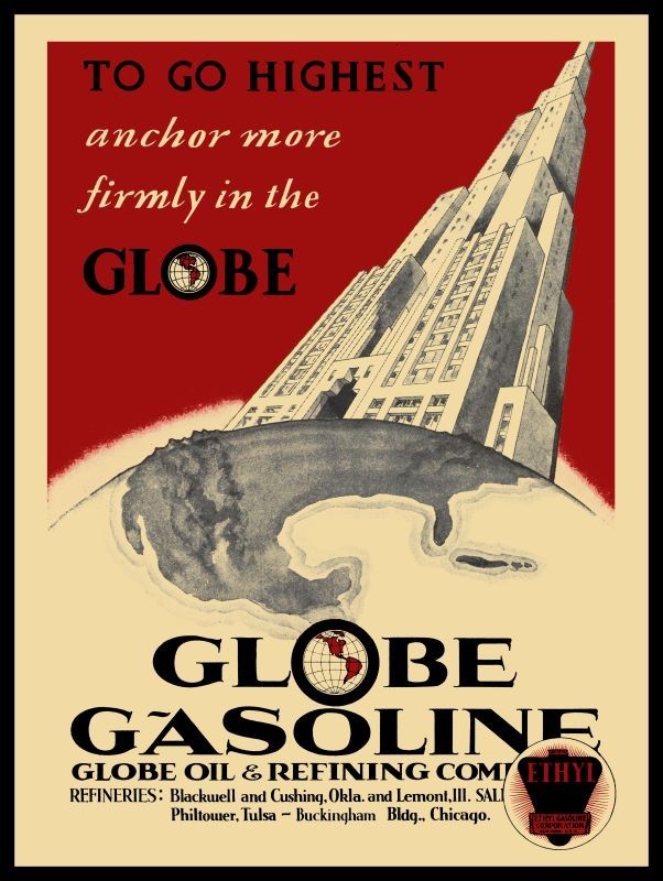 1930 Globe Oil & Refining Co. Gasoline New Sign: 18×24″ USA STEEL XL Size