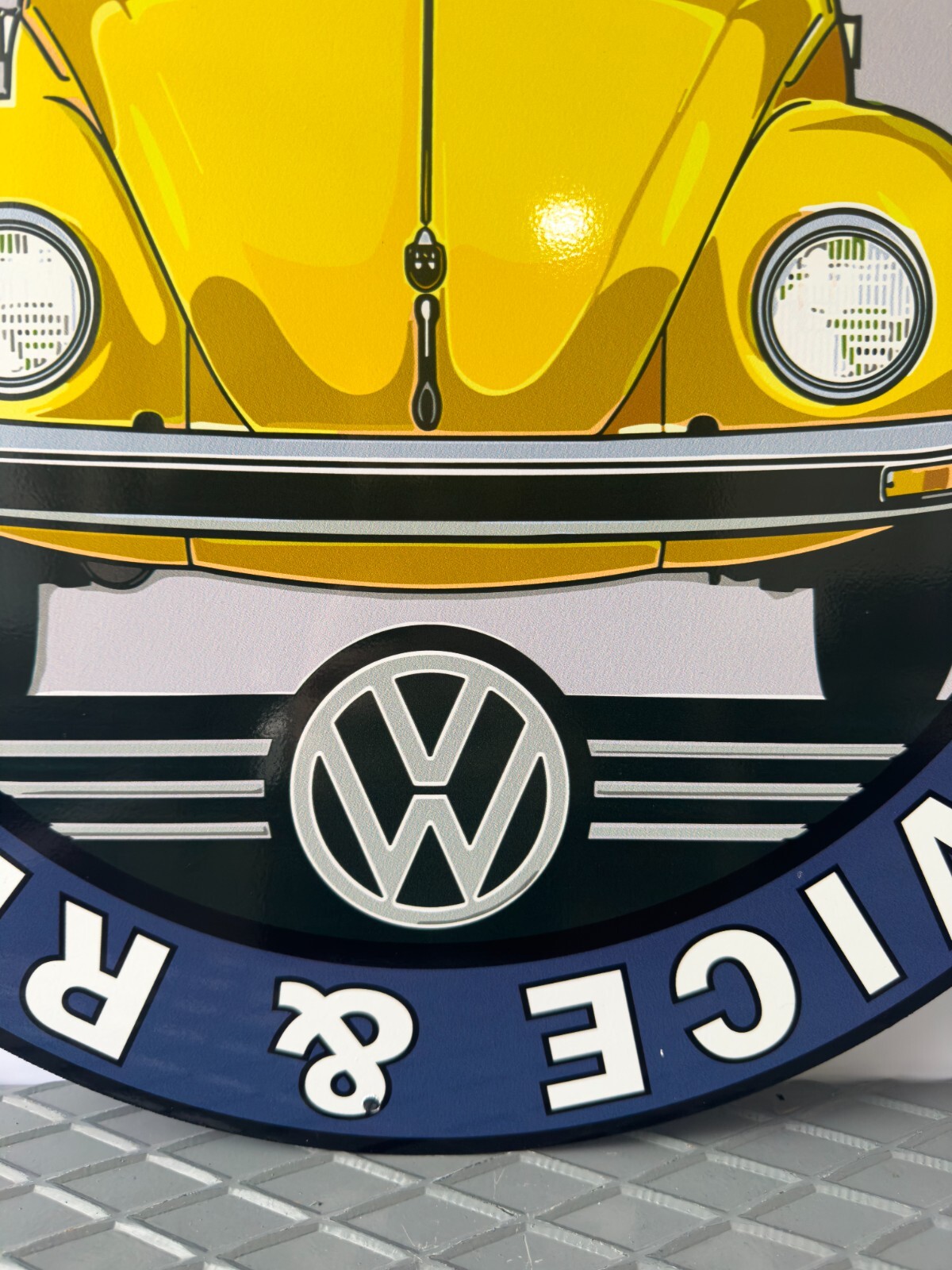Volkswagen Beetle Service & Repair Heavy Metal Sign – XL 19.7″ (50cm)