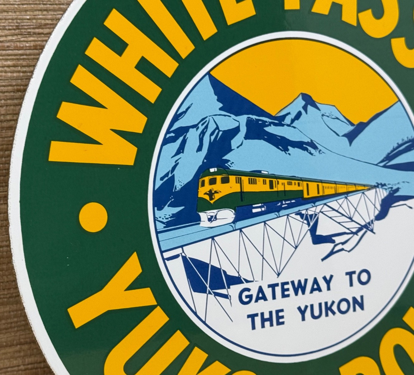 VINTAGE WHITE PASS & YUKON ROUTE PORCELAIN SIGN TRAIN STATION RAIL ROAD GAS OIL