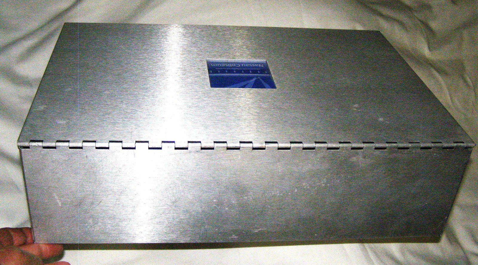 Vintage Grumman Aluminum hinge Metal Box 12″ 18″ x 5″ for Nassau Colisseum