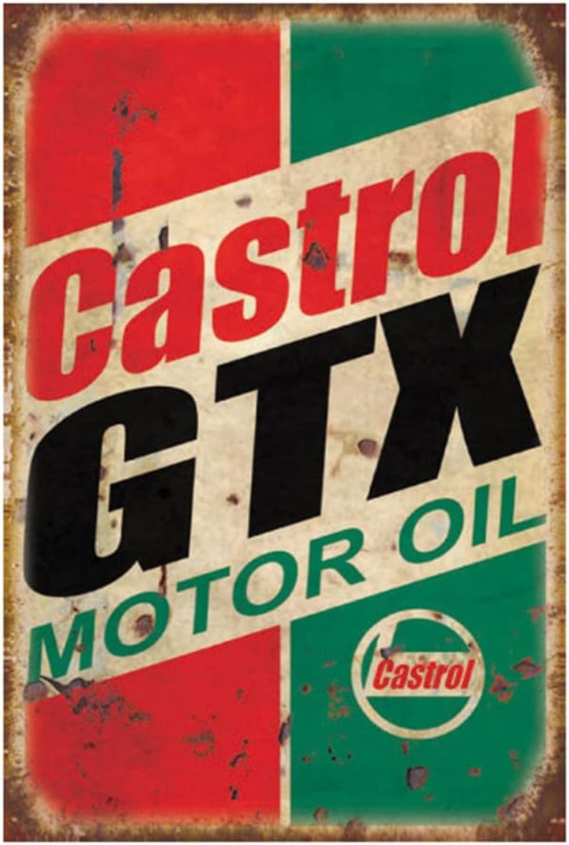 12 Pieces Gas and Oil Tin Signs, Retro Vintage Metal Sign for Home Man Cave Gara