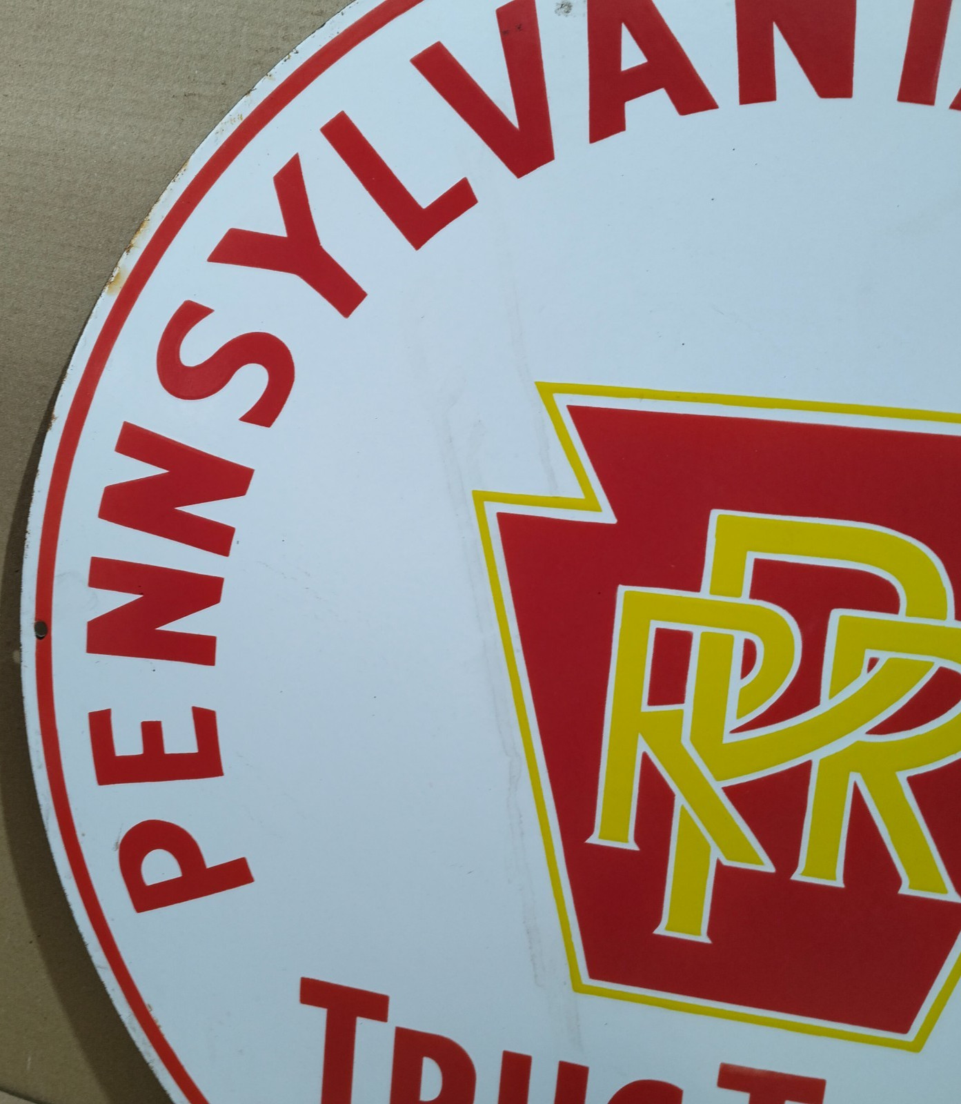 RRR Pennsylvania Railroad porcelain Enamel Sign 30 x 30 Inches 1 Sided